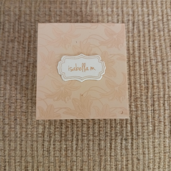 Isabella M earrings. Sterling silver with gold tone overlay. Cubic Zarconia - Picture 2 of 3